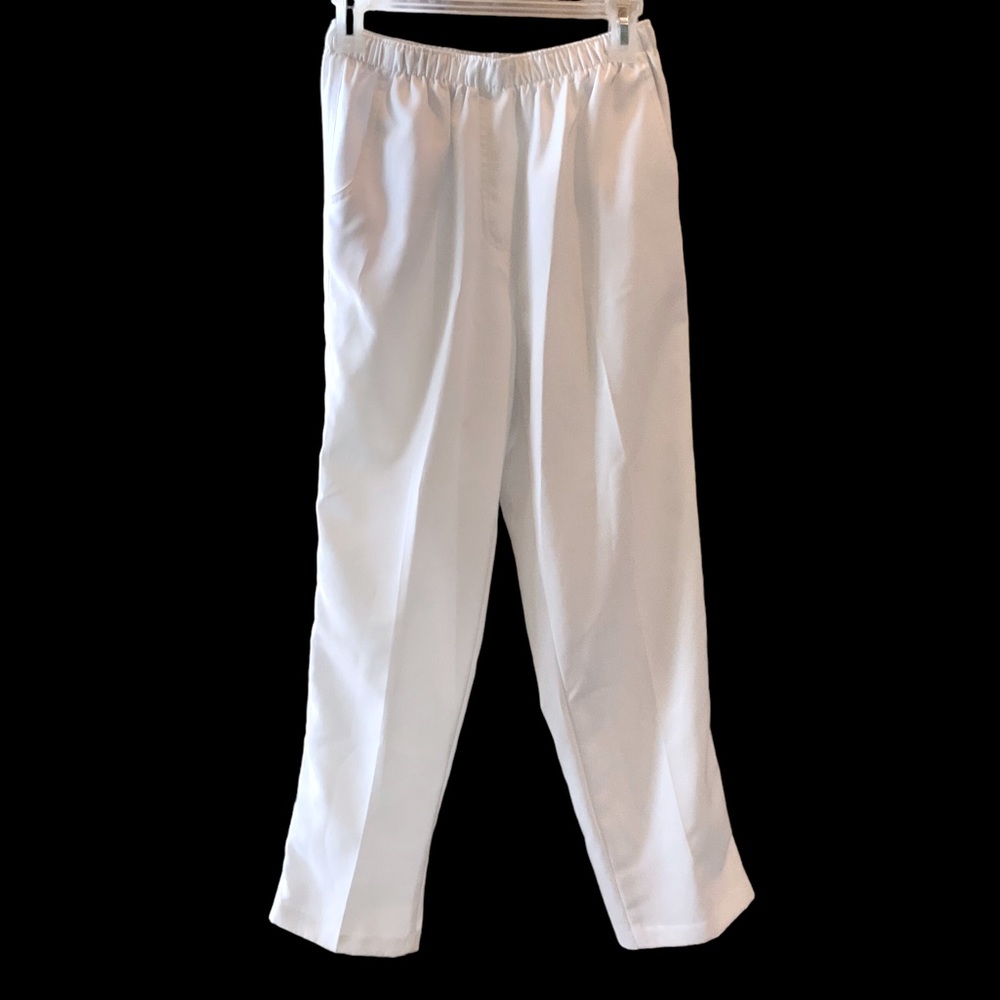 ALIA Pants White Elastic High Waist Comfortable Size 8